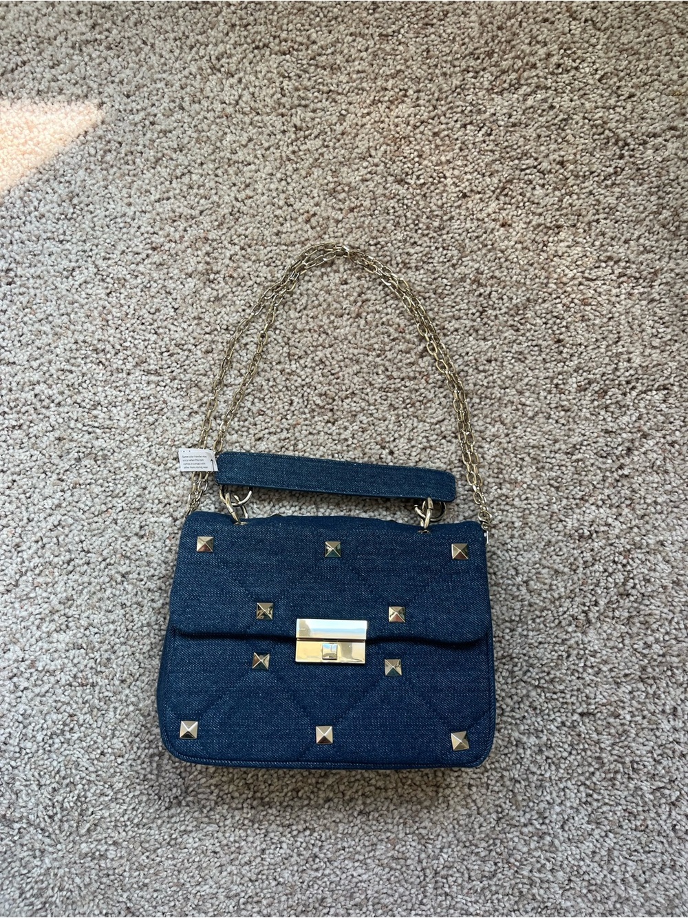 White House Black Market Denim Quilted Shoulder Bag